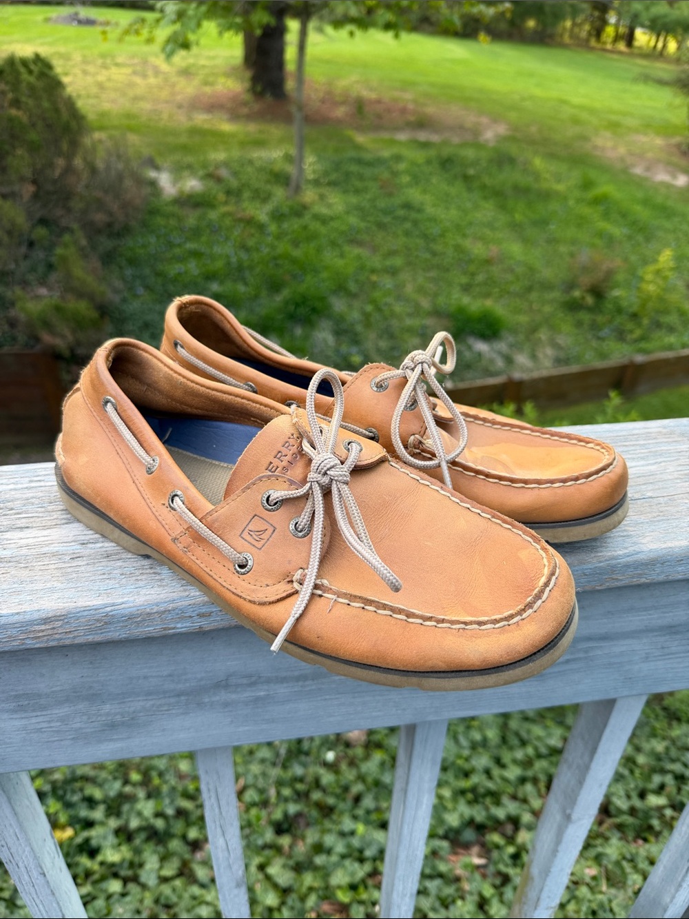 Sorry Top-Sider Men's Tan Leather Boat Shoes - Classic Casual Deck Style